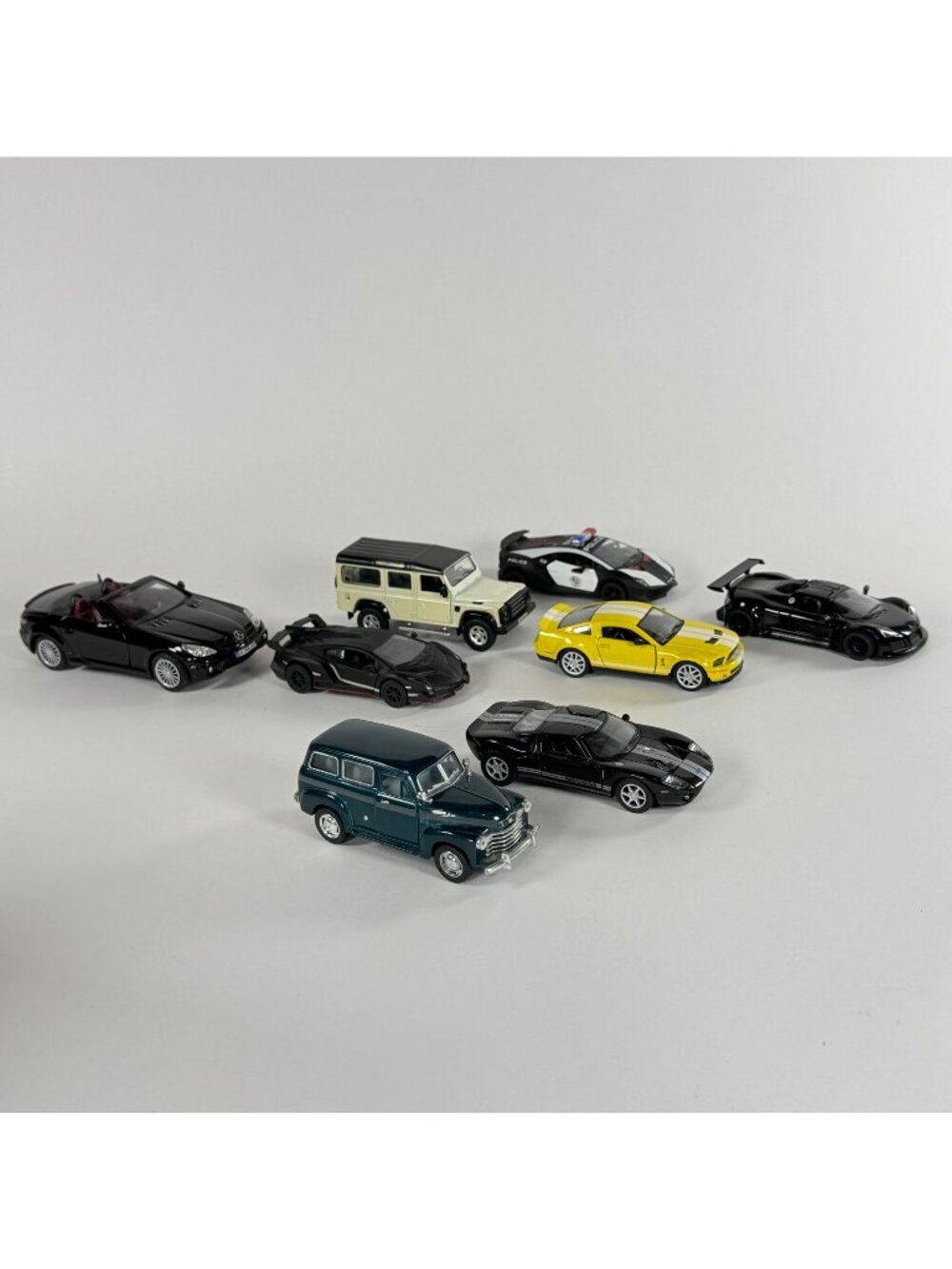 6 Kinsmart Cars & 2 Others 1:38  Diecast Multicolor Color Sports Cars & Jeep